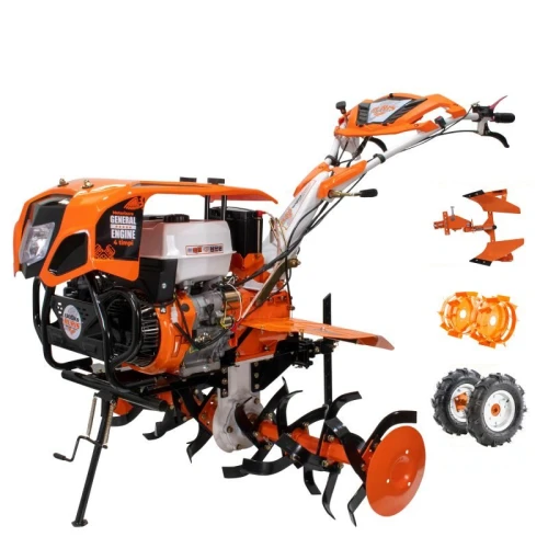 Motocultor RURIS 1300KS, benzina, 13CP, roti de cauciuc, roti metalice, plug reversibil, 