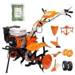 Motocultor RURIS 731ACC1, 8.5 CP, 208 cc  roti cauciuc 5.00-8 + CADOU Prelata cu ochiuri de prindere 100g/m2 verde 4x5m