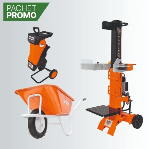 Pachet Complet Lemne & Curățenie Curte – Despicător + Tocător + Roabă