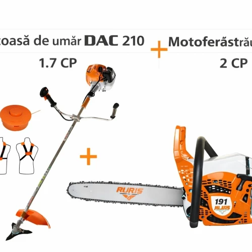 Pachet istet (Motocoasa DAC 210+ Motoferastrau RURIS 191)