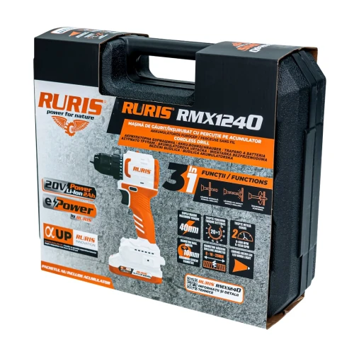 Mașină de găurit/înșurubat pe acumulator RURIS RMX1240