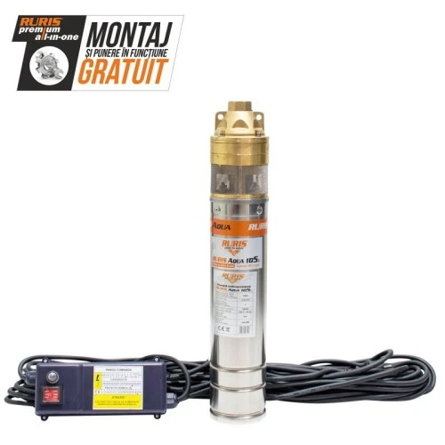 Pompa submersibila apa curata Ruris Aqua 105,corp inox, 1500 W, 2.6m³/h debit apa