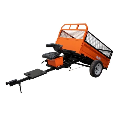 Remorca pentru motocultor RURIS 750SA cu capacitate de încărcare 750 kg si sistem de basculare