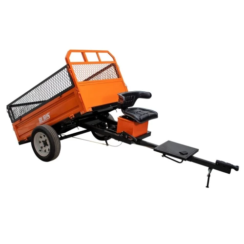 Remorca pentru motocultor RURIS 750SA cu capacitate de încărcare 750 kg si sistem de basculare