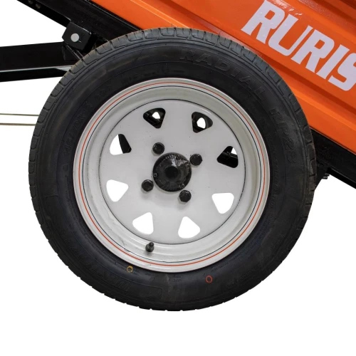 Remorca pentru motocultor RURIS 750SA cu capacitate de încărcare 750 kg si sistem de basculare