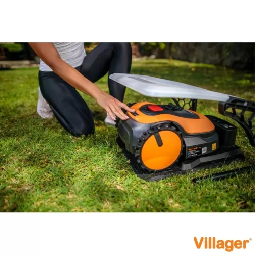 Robot de tuns iarba VILLAGER Villybot 2.0, cu acumulator Li-ion, 18 V, 2.5 Ah, latime de taiere 18 cm