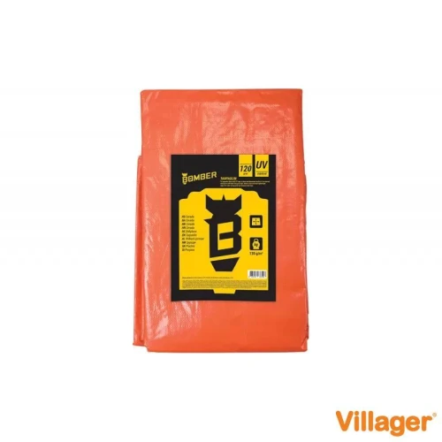 Prelata impermeabila BOMBER Villager 074668, portocaliu, 3 x 5 m, 120 g/mp