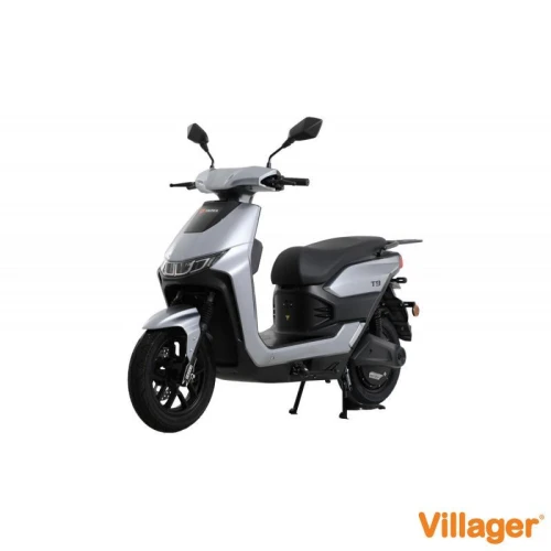 Scuter electric VILLAGER Yadea T9 079990, 2 viteze, regenerare energie, far LED, acumulator Li-Ion 72 V, 20 Ah, incarcator 3 A, gri