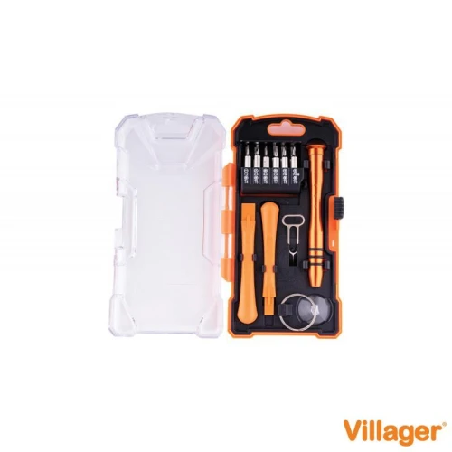 Set biti cu manere surubelnita VILLAGER, 17 bucati