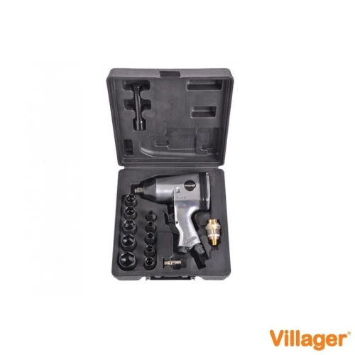Set pistol pneumatic de insurubat cu impact VILLAGER WF 002 A, 312 Nm, cu accesorii incluse