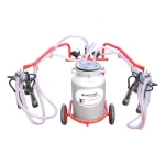 Aparat de muls vaci 2 posturi bidon 40L aluminiu cu vid in cadru(vacuum) Breckner Germany