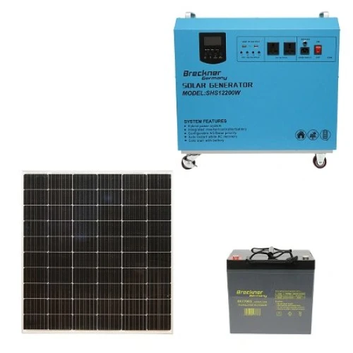 Kit sistem solar fotovoltaic mobil 600W, 12V/85Ah cu invertor PMW 800W Breckner Germany