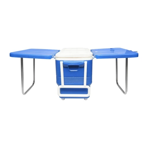 Lada frigorifica pentru picnic 45L albastra cu masa 610x405x445mm Breckner Germany