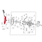Taler metalic RURIS, PS6500k-7-12, pentru motosapa Ruris 6 cp, 6.5 cp, 7 cp