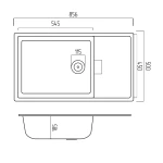 Chiuveta de bucatarie Elefant Premium Diamond Negru metalic, 856x500mm