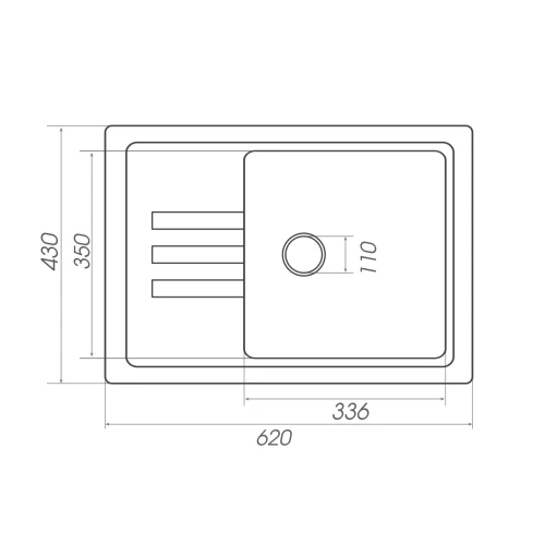 Chiuveta de bucătărie Elefant Premium Liana , Negru metalic , 430x620 mm