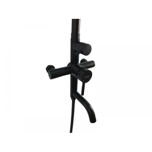 Coloana de dus Mixxus SUS-009-J NEGRU, 120 cm baterie si para, monocomanda, furtun flexibil