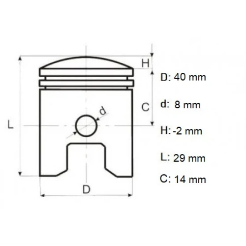 Set piston 4T GX35 40mm, Elefant