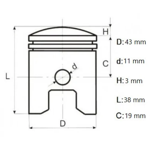 SET PISTON CHINA 4500, Elefant