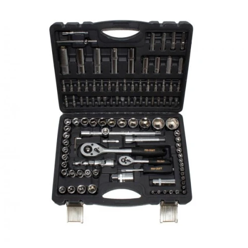 Trusa chei tubulare Procraft WS108, 108 piese, Chei Capete Surubelnita Crom Vanadium