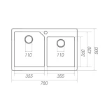 Chiuveta de bucătărie Elefant Premium Harmony , Safari bej 775x495/420 mm