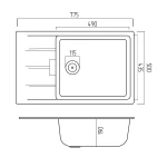 Chiuveta de bucatarie Elefant Premium Roma Negru metalic, 775x500 mm