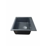 Chiuvetă din compozit de granit pentru bucătărie ELEFANT PREMIUM 5852 VESTA Negru metalic 580 x 518 mm