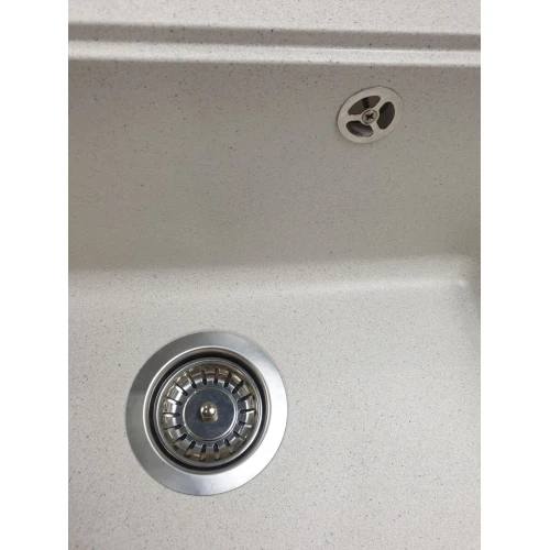 Chiuvetă din compozit de granit pentru bucătărie ELEFANT PREMIUM 5852 VESTA Alb 580 x 518 mm