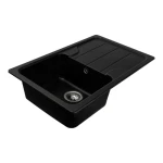 Chiuvetă din compozit de granit pentru bucătărie ELEFANT PREMIUM 7850 VERONA Negru 775 x 495 mm