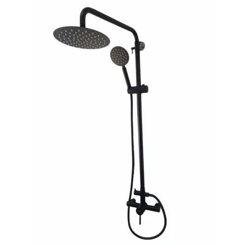 Coloana de dus MIXXUS SUS-003-J BLACK 20 cm baterie si para, monocomanda, furtun flexibil