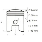 Set piston segmenti generator Honda GX160/ generator chinezesc 5.5hp, motocultor, Elefant