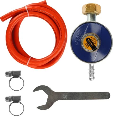 Set regulator reglabil butelie gaz GPL Propan/Butan , furtun 2 metri, 2 coliere, cheie RSGR2 ROTOR