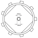 Set roti metalice 300x135 cu manicot, 23 de axe, Elefant