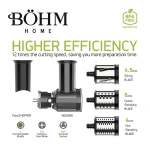 Storcător de fructe și legume cu presare la rece și răzătoare multifuncțională, 150 W,Material Fără BPA, BÖHM BM1533SM