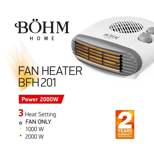 Aeroterma electrică BFH201 BÖHM, 3 trepte de putere 750/1000/2000W, suprafata de incalzire 20-25 m²