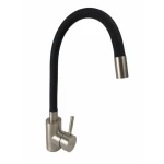 Baterie bucatarie MIXXUS SUS-011 REFL BLACK din otel inoxidabil, Monocomanda, Racorduri incluse