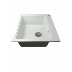 Chiuvetă din compozit de granit pentru bucătărie ELEFANT PREMIUM 5852 VESTA Alb 580 x 518 mm