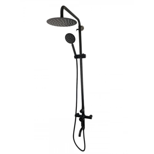 Coloana de dus Mixxus SUS-009-J NEGRU, 120 cm baterie si para, monocomanda, furtun flexibil