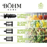 Storcător de fructe și legume cu presare la rece și răzătoare multifuncțională, 150 W,Material Fără BPA, BÖHM BM1533SM