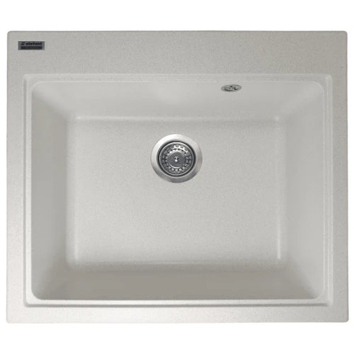 Chiuvetă din compozit de granit pentru bucătărie ELEFANT PREMIUM 5852 VESTA Alb 580 x 518 mm