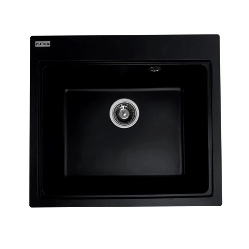 Chiuvetă din compozit de granit pentru bucătărie ELEFANT PREMIUM 5852 VESTA Negru, 580 x 518 mm