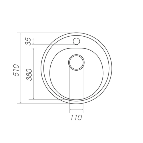 Chiuveta de bucătărie Elefant Premium Luna, Grafit , 510 mm