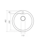 Chiuveta de bucătărie Elefant Premium Turas 480 , Nisip bej 482 mm