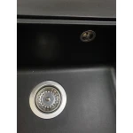 Chiuvetă din compozit de granit pentru bucătărie ELEFANT PREMIUM 5852 VESTA Negru metalic 580 x 518 mm