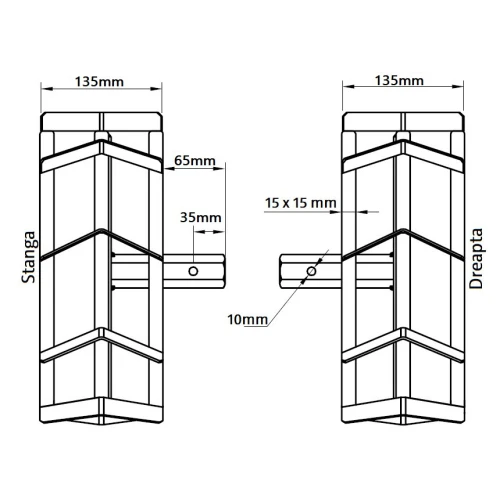 Set roti metalice 300x135 cu manicot, 23 de axe, Elefant