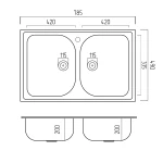Chiuveta de bucătărie Elefant Premium Equatoria, Negru metalic , 785x490 mm