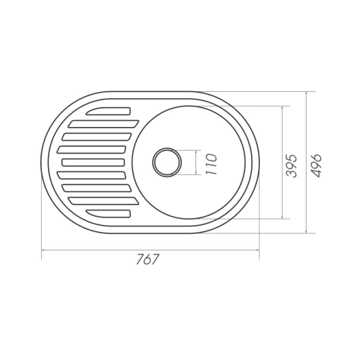 Chiuveta de bucătărie Elefant Premium Lira, Negru metalic , 496x767 mm