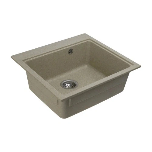 Chiuvetă din compozit de granit pentru bucătărie ELEFANT PREMIUM 5852 VESTA Nisip bej 580 x 518 mm