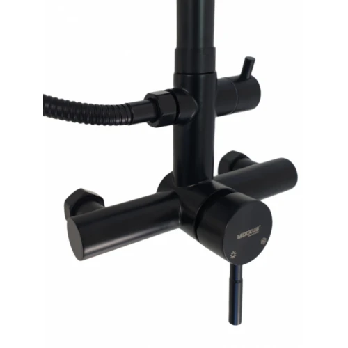 Coloana de dus MIXXUS SUS-003-J BLACK 20 cm baterie si para, monocomanda, furtun flexibil