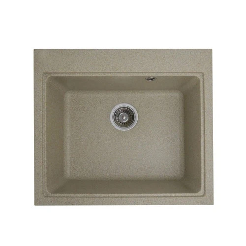 Chiuvetă din compozit de granit pentru bucătărie ELEFANT PREMIUM 5852 VESTA Nisip bej 580 x 518 mm